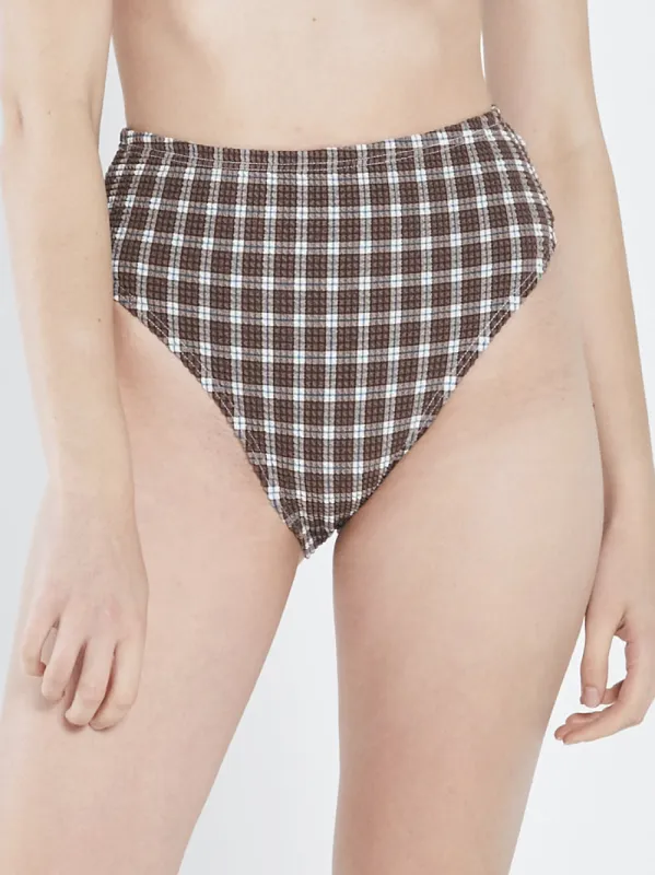 Studio High Cut Bikini Bottom - Washed Cocoa sold by Thrills