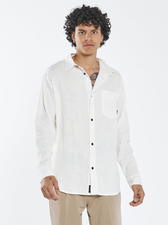 Hemp Minimal Thrills Oversized Long Sleeve Shirt - Dirty White sold by Thrills product image thumbnail 4