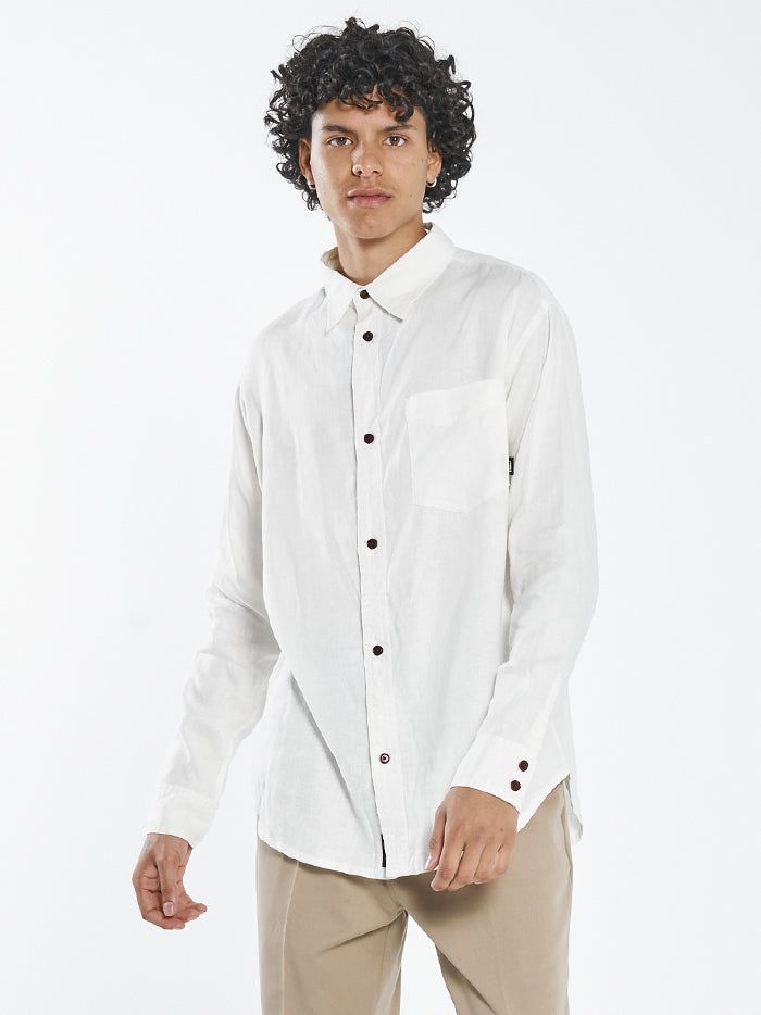 Hemp Minimal Thrills Oversized Long Sleeve Shirt - Dirty White sold by Thrills product image thumbnail 3