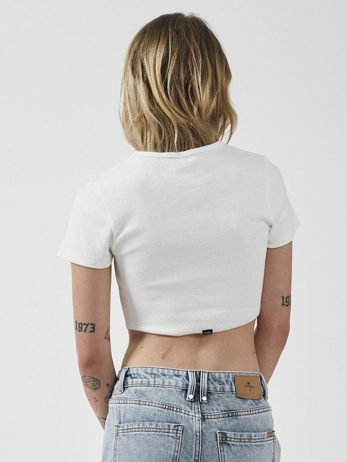 Habitually Bad Baby Crop Tee - Dirty White sold by Thrills product image thumbnail 2