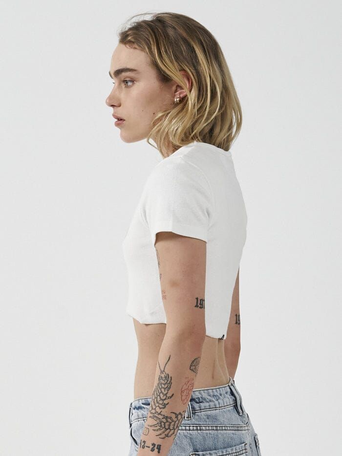 Habitually Bad Baby Crop Tee - Dirty White sold by Thrills product image thumbnail 3