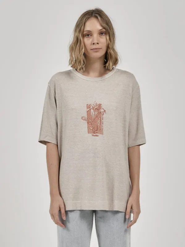 Paradise Lily Hemp Box Tee - Pavement sold by Thrills