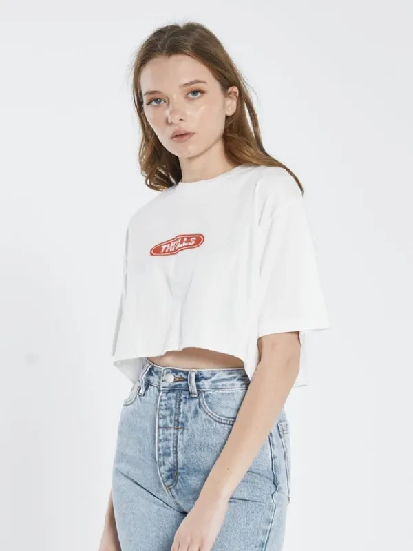 Red Pill Merch Super Crop Tee - Dirty White sold by Thrills