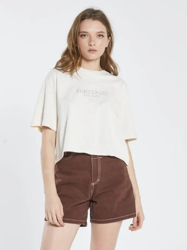Extension Merch Fit Crop Tee - Heritage White sold by Thrills