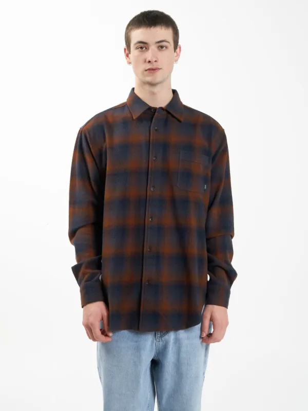 Barrio Flannel Shirt - Midnight Blue sold by Thrills