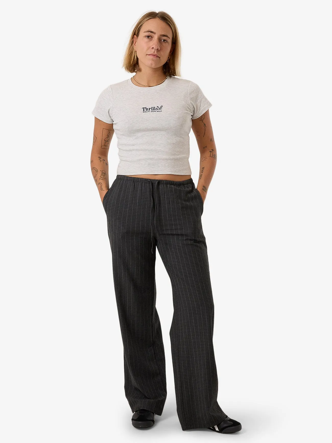 Thrills Workwear Embro Mini Tee - White Marle sold by Thrills product image thumbnail 4