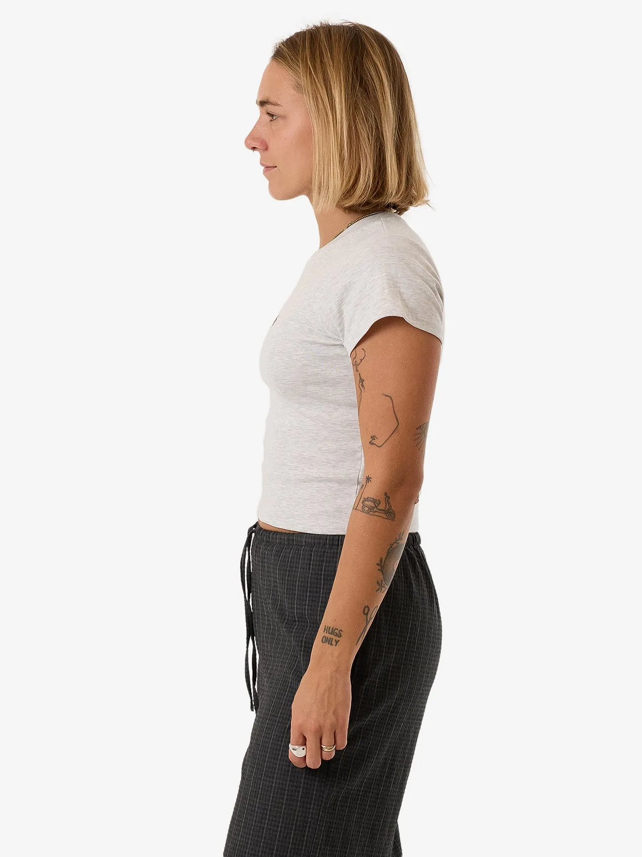 Thrills Workwear Embro Mini Tee - White Marle sold by Thrills product image thumbnail 3