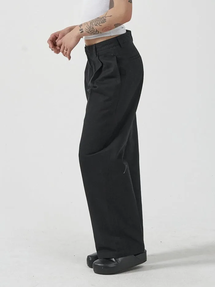 Ivy Mid Rise Pleated Pant - Black sold by Thrills product image thumbnail 3