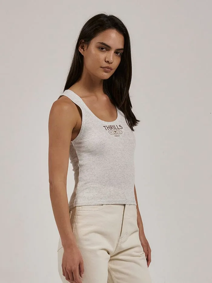 Bad Habits Club Rib Singlet - White Marle sold by Thrills product image thumbnail 3