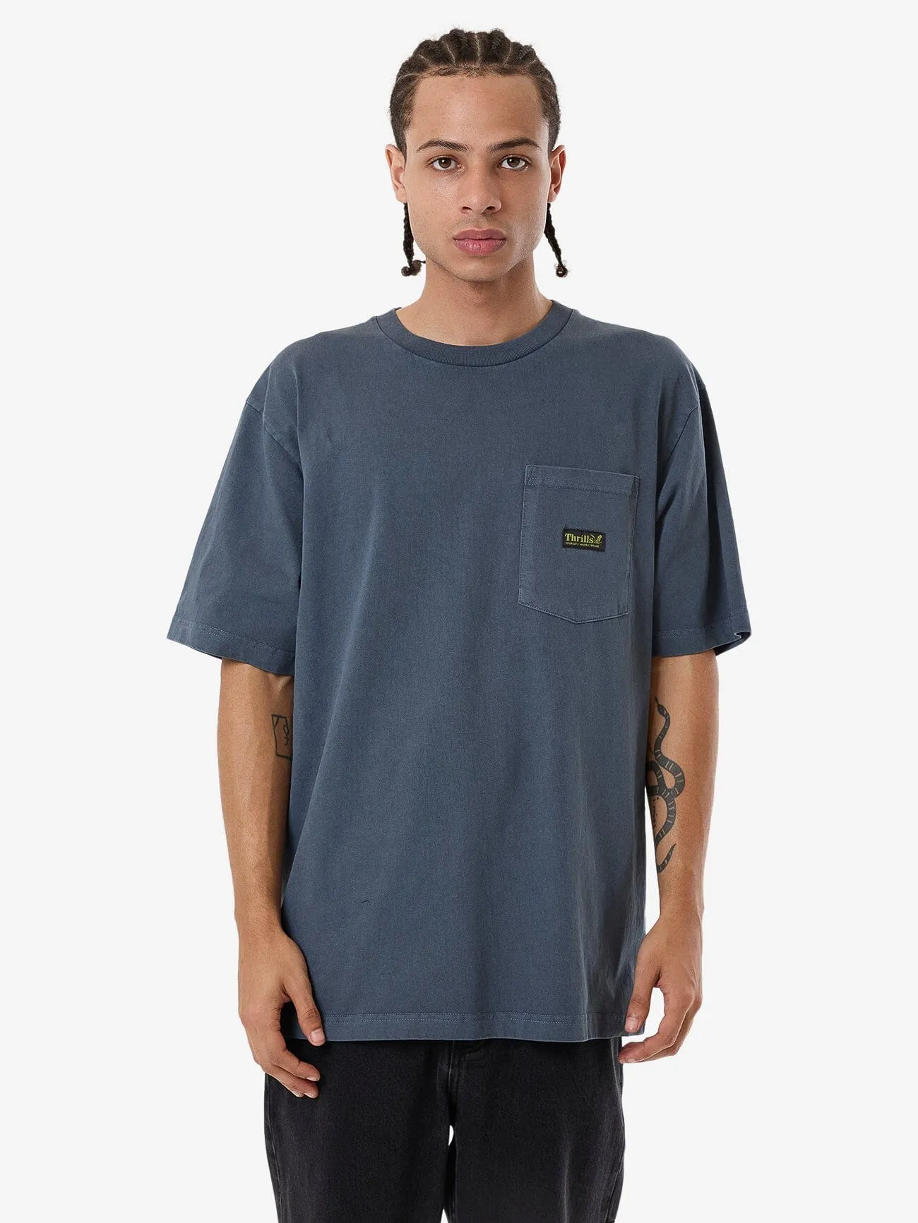 Thrills Union Oversize Fit Pocket Tee - Light Petrol sold by Thrills