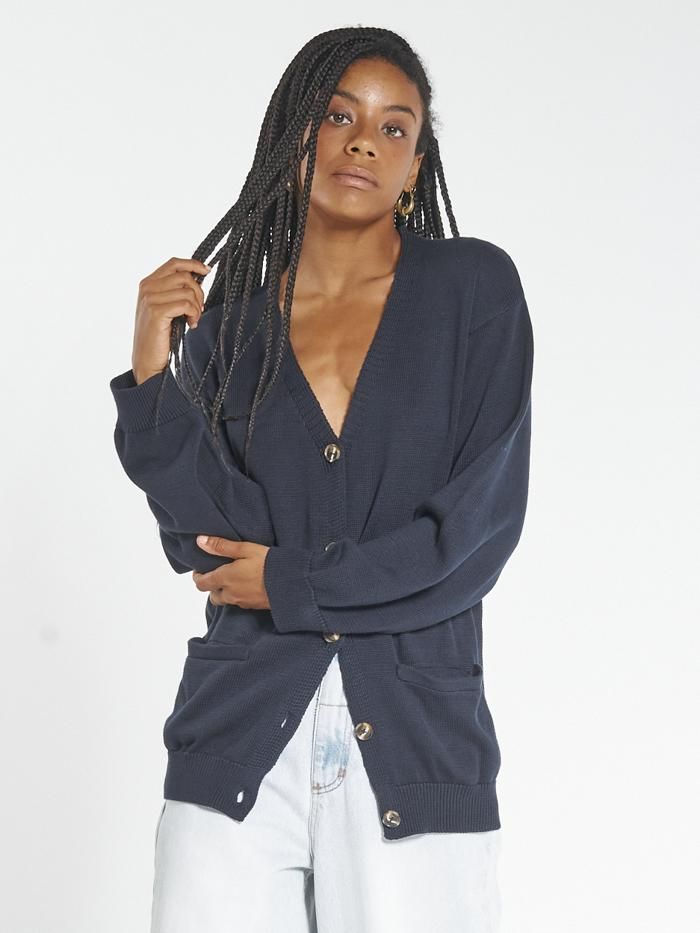 Frances Cardigan - Ink Navy sold by Thrills