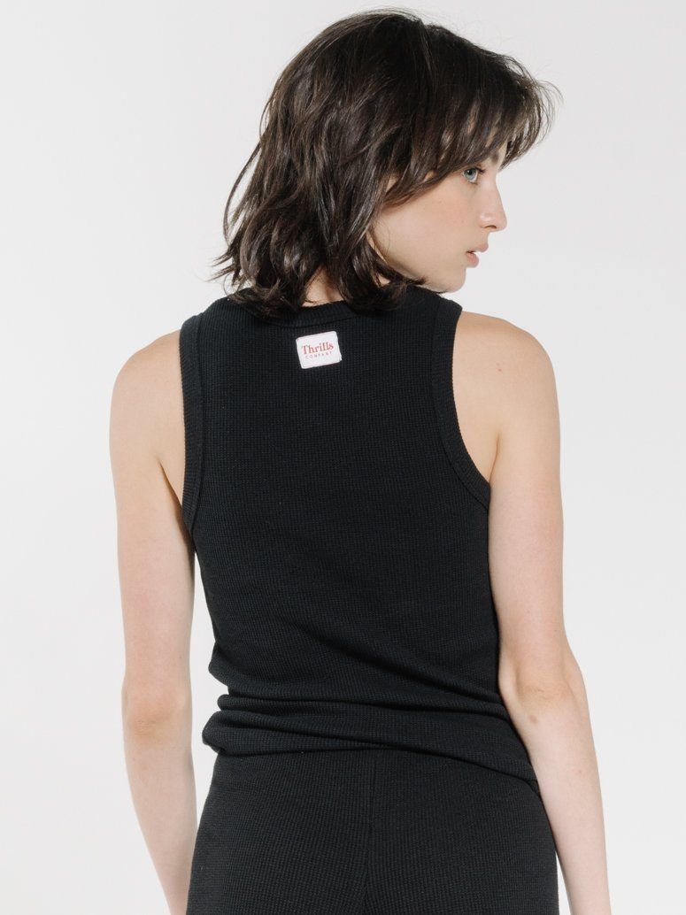 Waffle Tank - Black sold by Thrills product image thumbnail 2