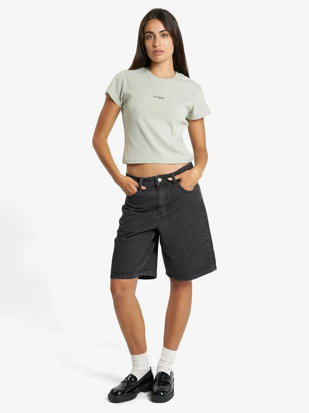 Minimal Thrills Mini Tee - Sage Grey sold by Thrills product image thumbnail 5