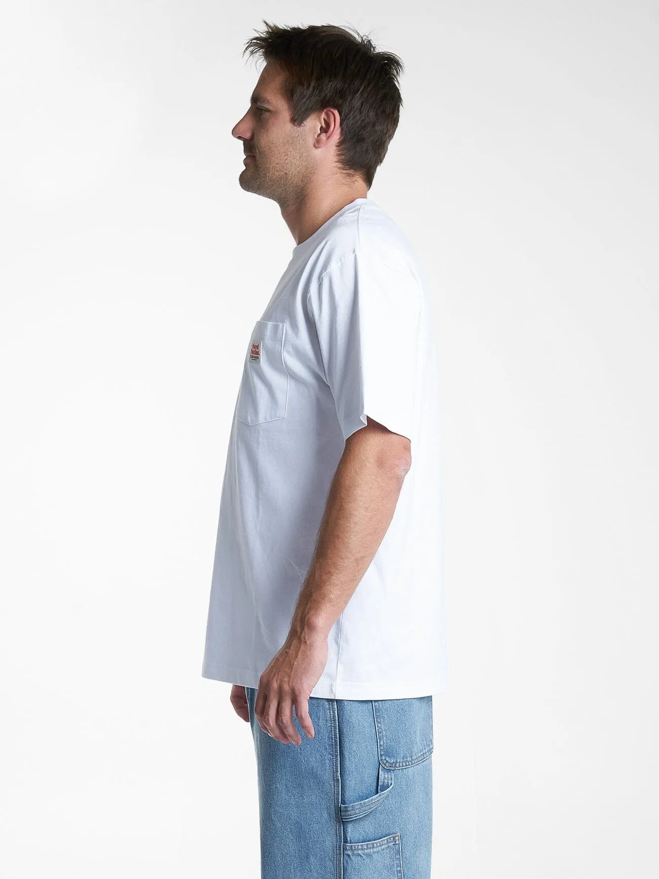 Hard Yakka X Thrills Oversize Pocket Tee - White sold by Thrills product image thumbnail 4