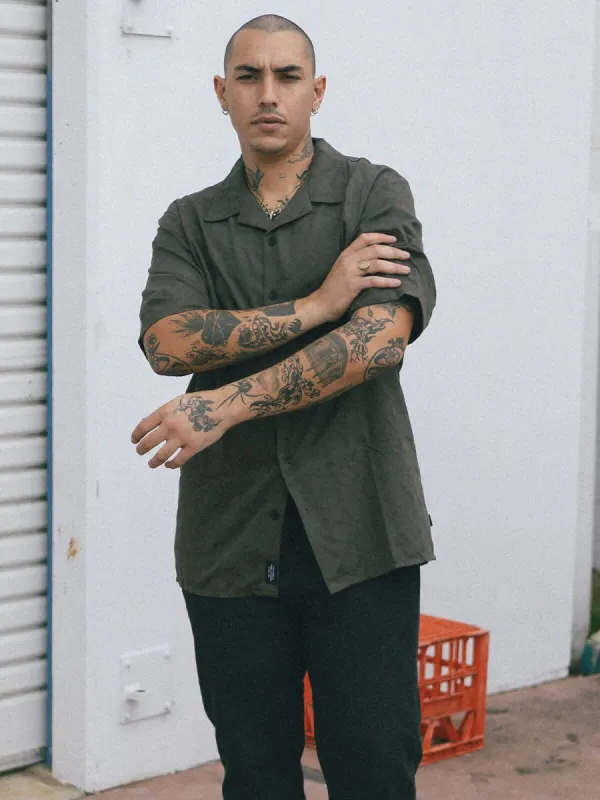 Lurker Bowling Shirt - Tarmac sold by Thrills