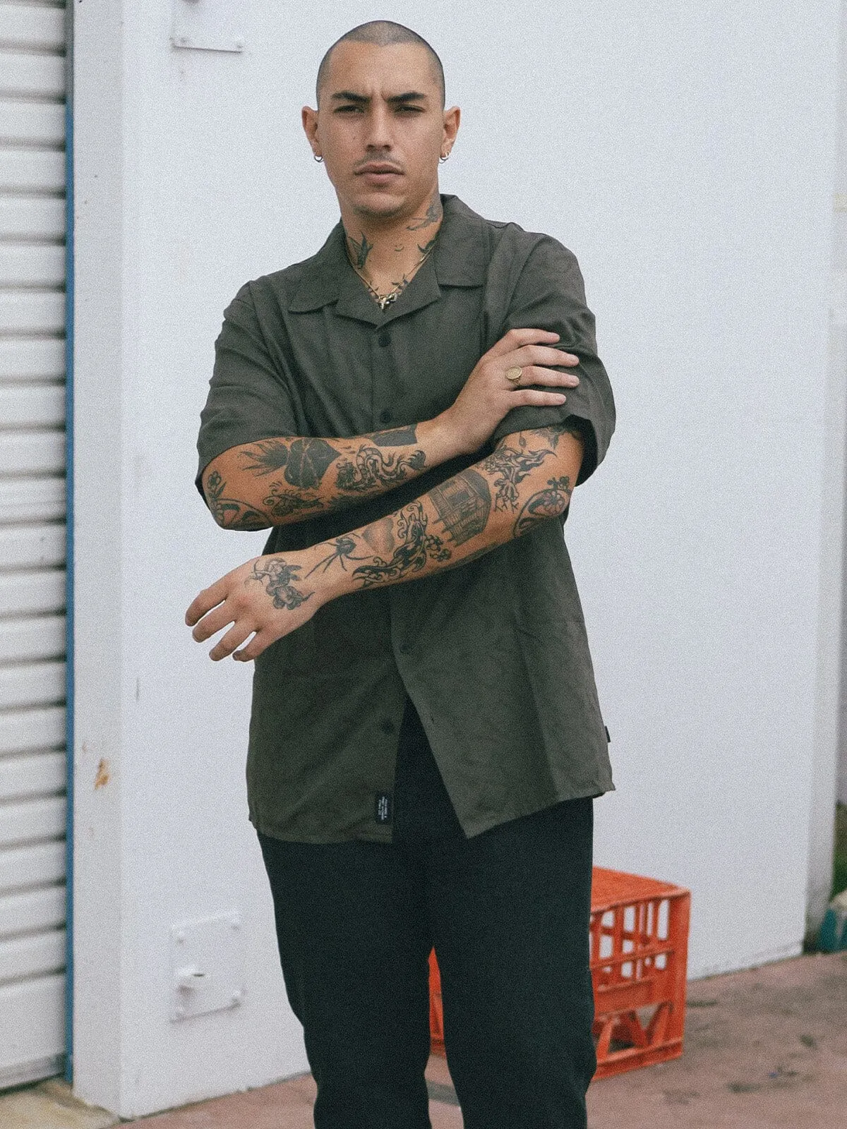 Lurker Bowling Shirt - Tarmac sold by Thrills