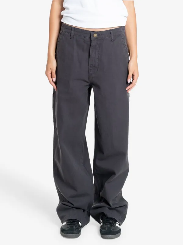 Slouch Carpenter Twill Pant - Dark Charcoal sold by Thrills