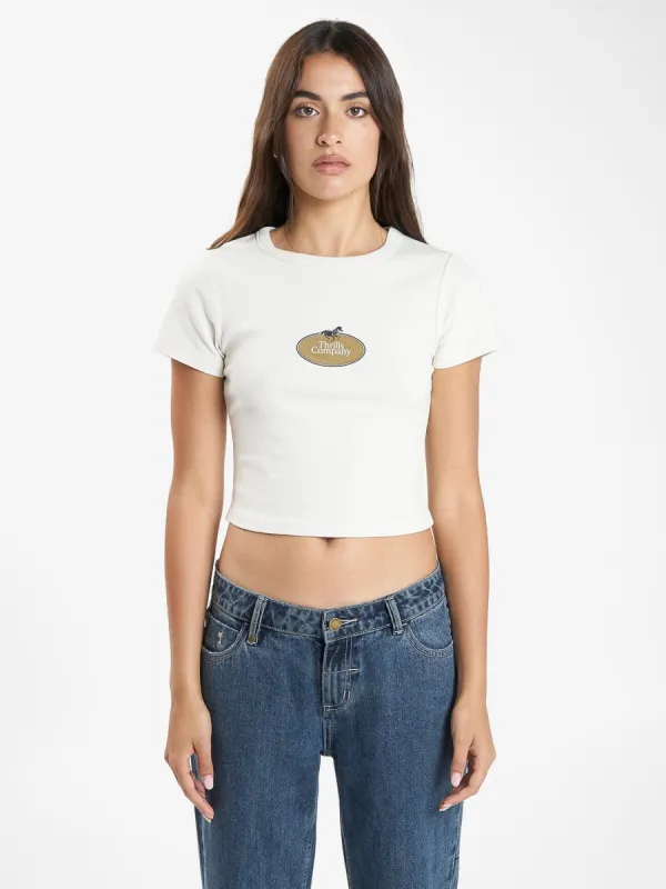 Chariot Rides on Curve Tee - Heritage White sold by Thrills