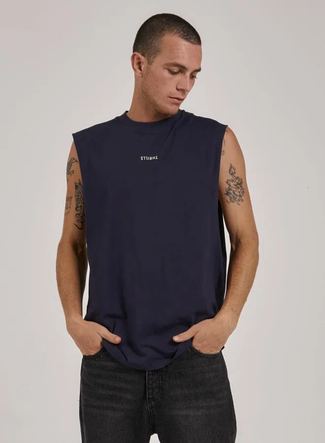 Minimal Thrills Merch Fit Muscle Tee - Station Navy sold by Thrills