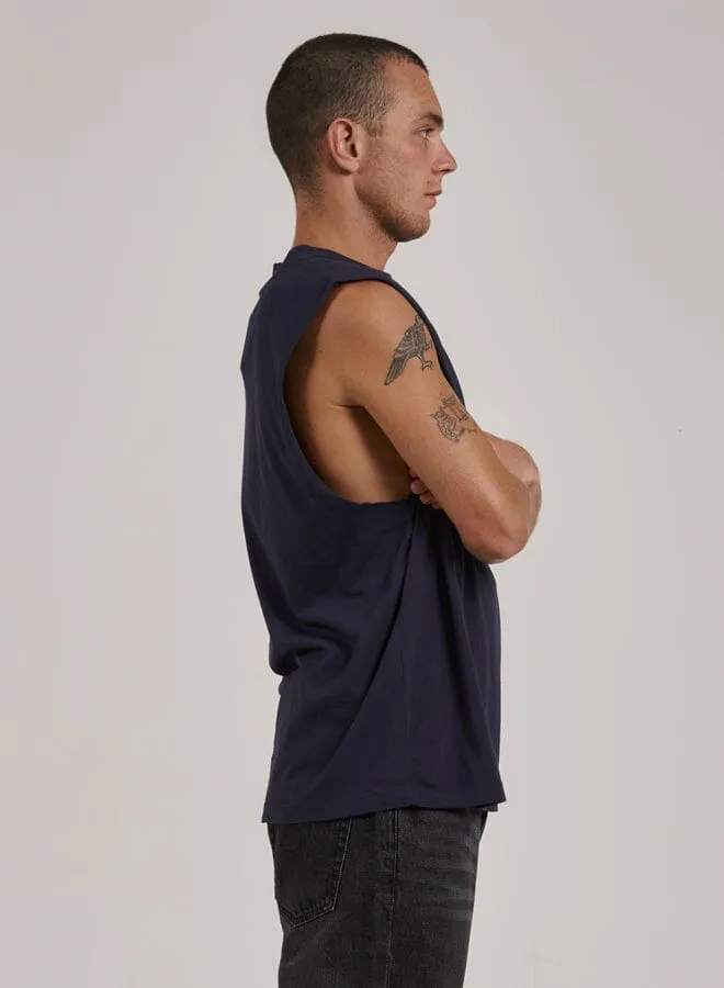 Minimal Thrills Merch Fit Muscle Tee - Station Navy sold by Thrills product image thumbnail 4