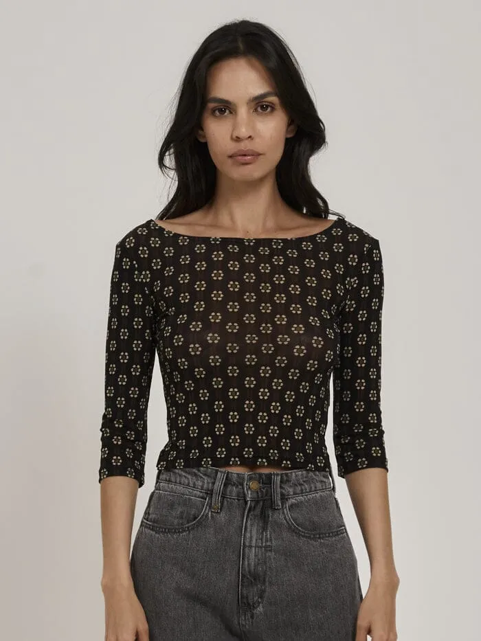 Jasmine Mesh Top - Black sold by Thrills product image thumbnail 2