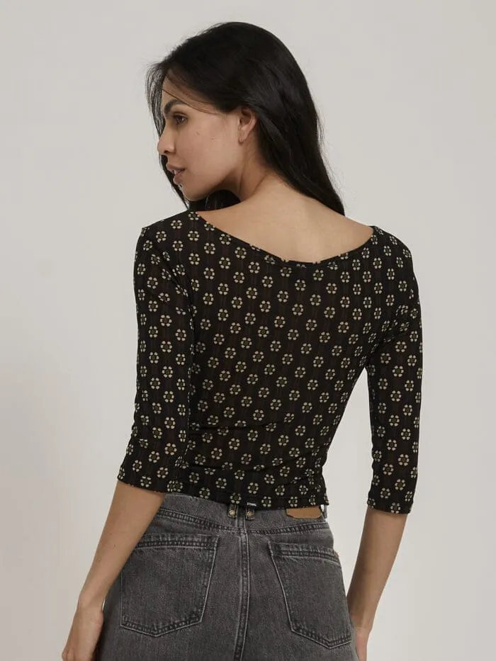 Jasmine Mesh Top - Black sold by Thrills product image thumbnail 3