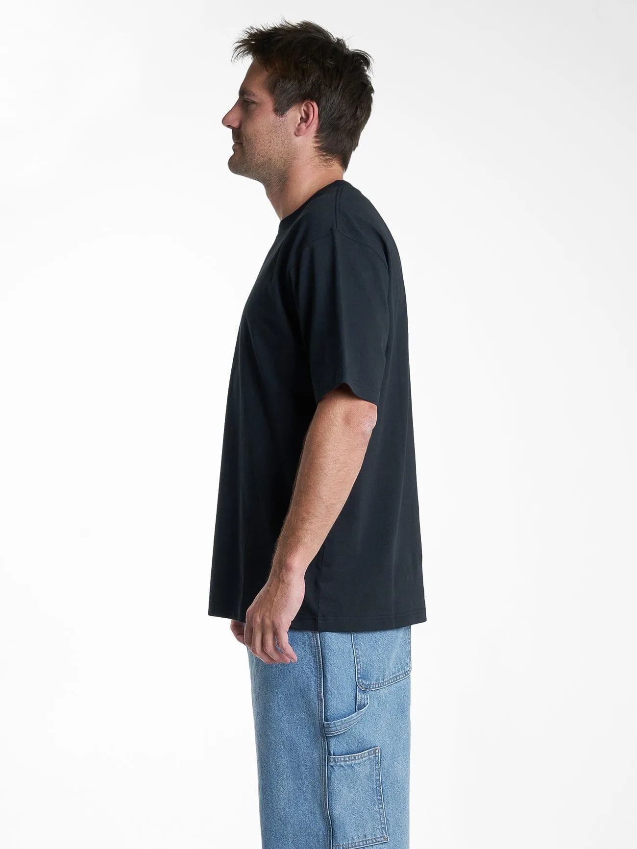 Hard Yakka X Thrills Stacked Oversize Tee - Washed Black sold by Thrills product image thumbnail 4