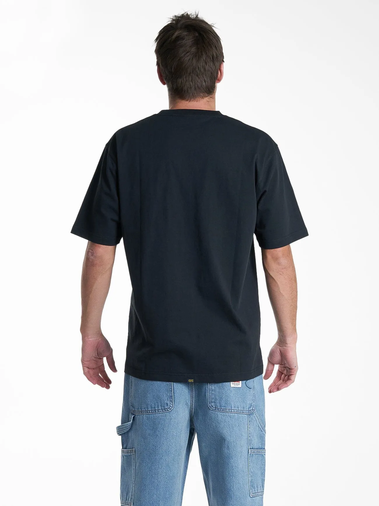 Hard Yakka X Thrills Stacked Oversize Tee - Washed Black sold by Thrills product image thumbnail 2