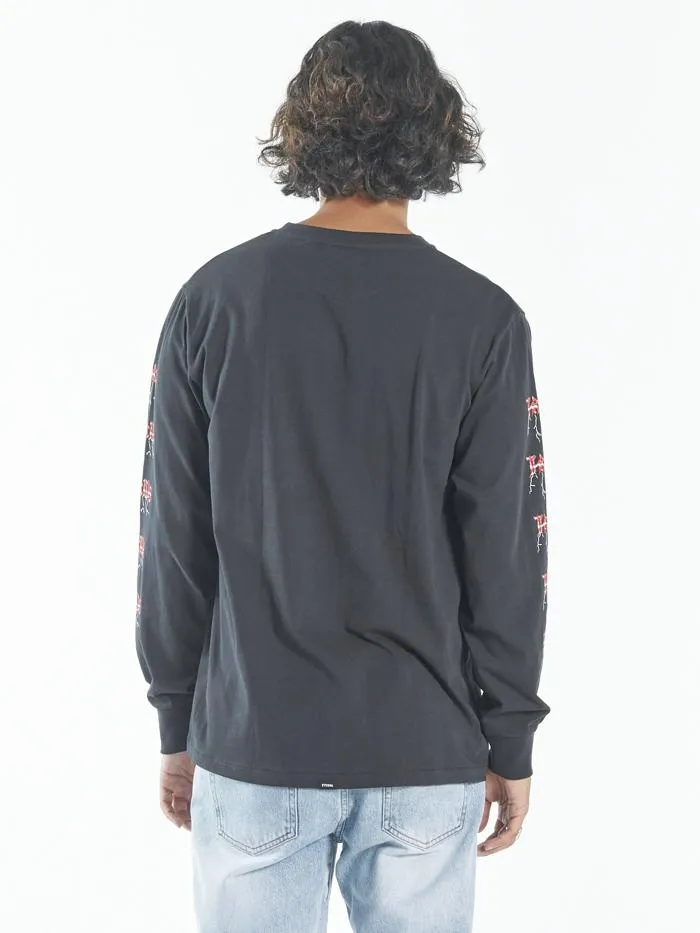 Shocker Merch Fit Long Sleeve Tee - Washed Black sold by Thrills product image thumbnail 2