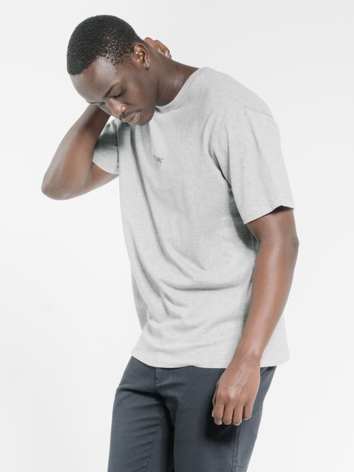 Thrills Stencil Merch Fit Tee - Grey Marle sold by Thrills product image thumbnail 3