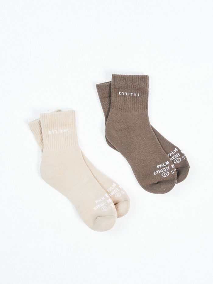 Minimal Thrills 2 Pack Sock - Nude/Walnut sold by Thrills