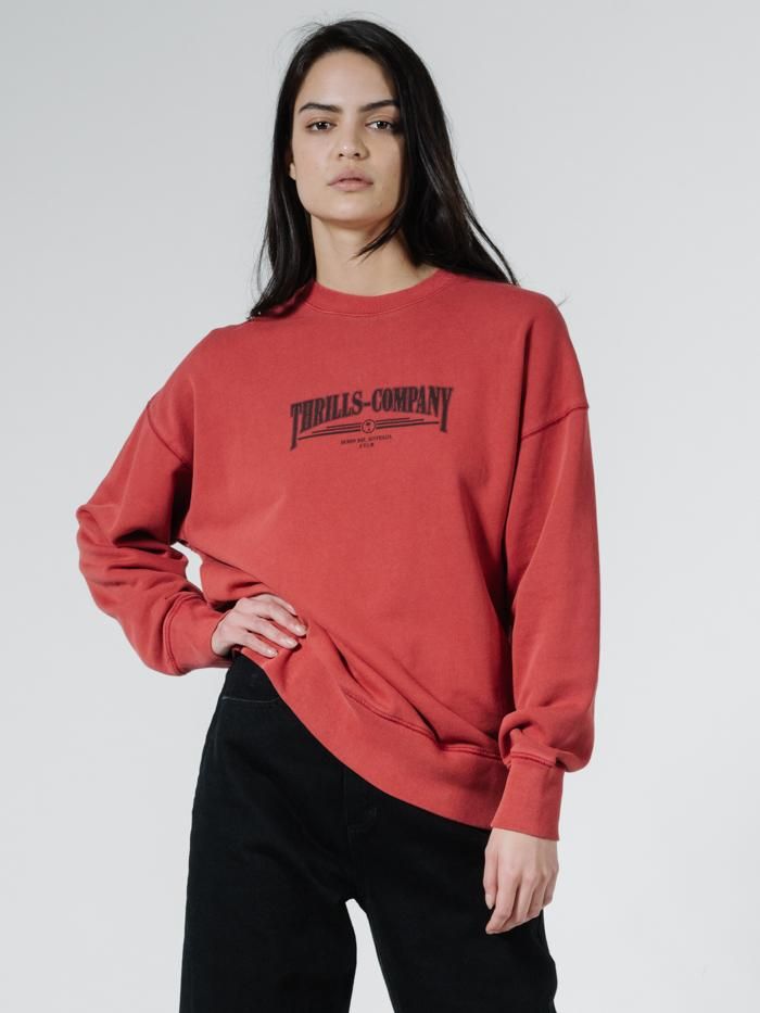 Underline Slouch Crew - Redwood sold by Thrills