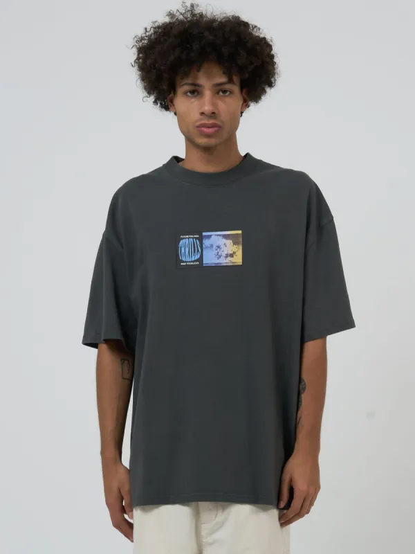 Actions Not Words Box Fit Oversize Tee - Merch Black sold by Thrills