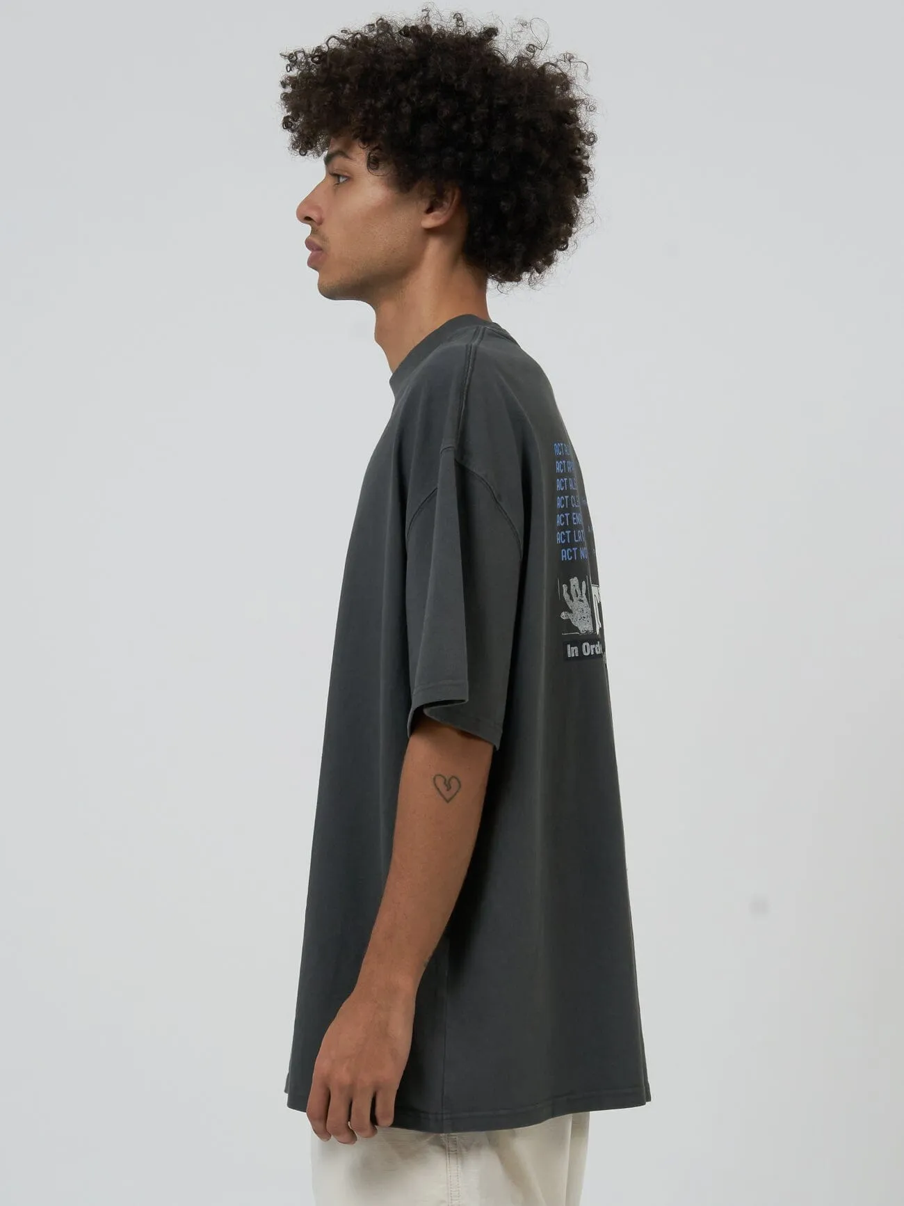 Actions Not Words Box Fit Oversize Tee - Merch Black sold by Thrills product image thumbnail 4