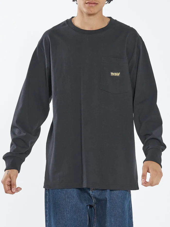 Thrills Union Oversize Fit Long Sleeve Pocket Tee - Black sold by Thrills product image thumbnail 4
