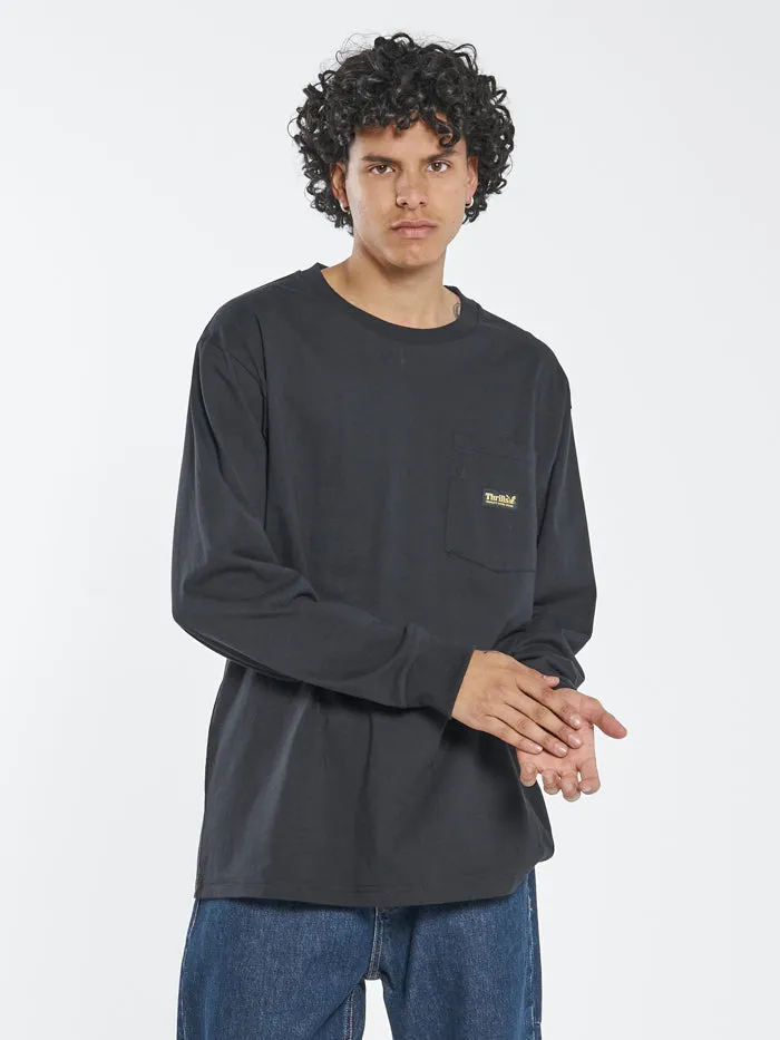 Thrills Union Oversize Fit Long Sleeve Pocket Tee - Black sold by Thrills product image thumbnail 3