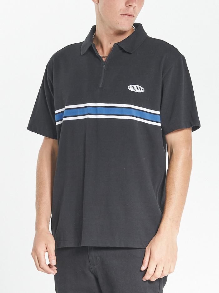 Warped Polo - Black sold by Thrills