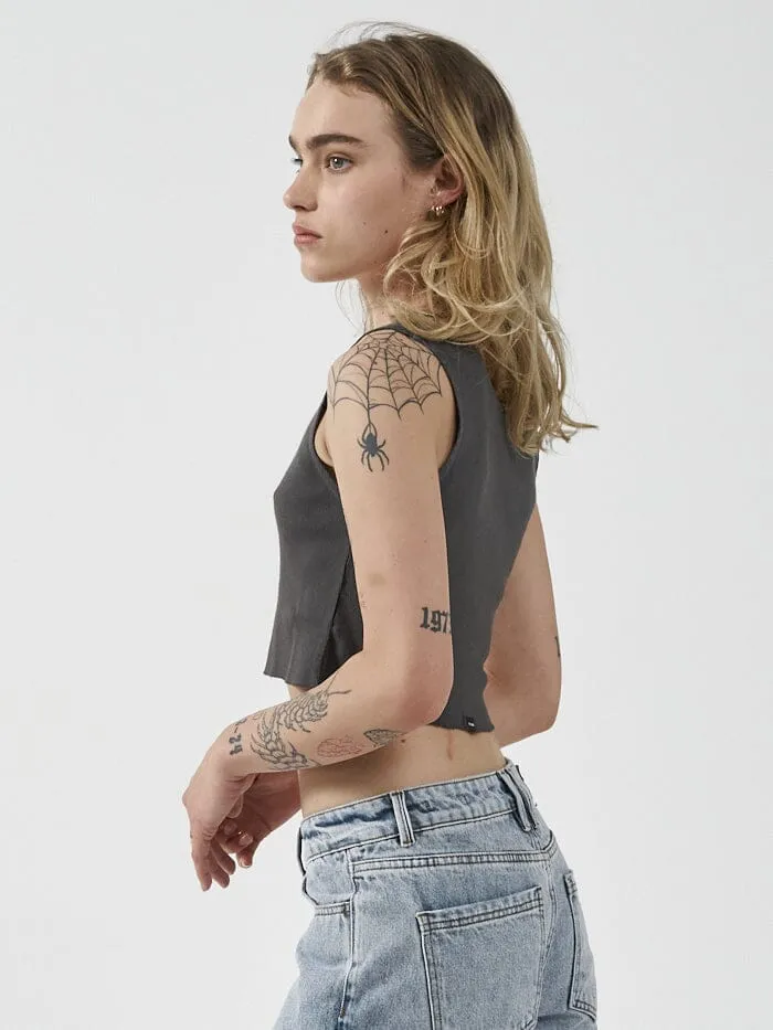 Intuition Crop Rib Singlet - Merch Black sold by Thrills product image thumbnail 3