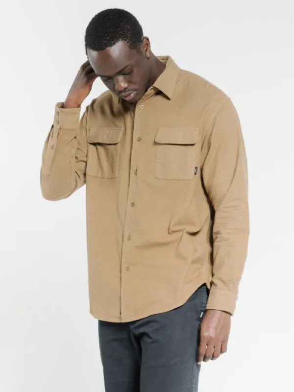 Minimal Thrills Oversized Long Sleeve Shirt - Moss sold by Thrills
