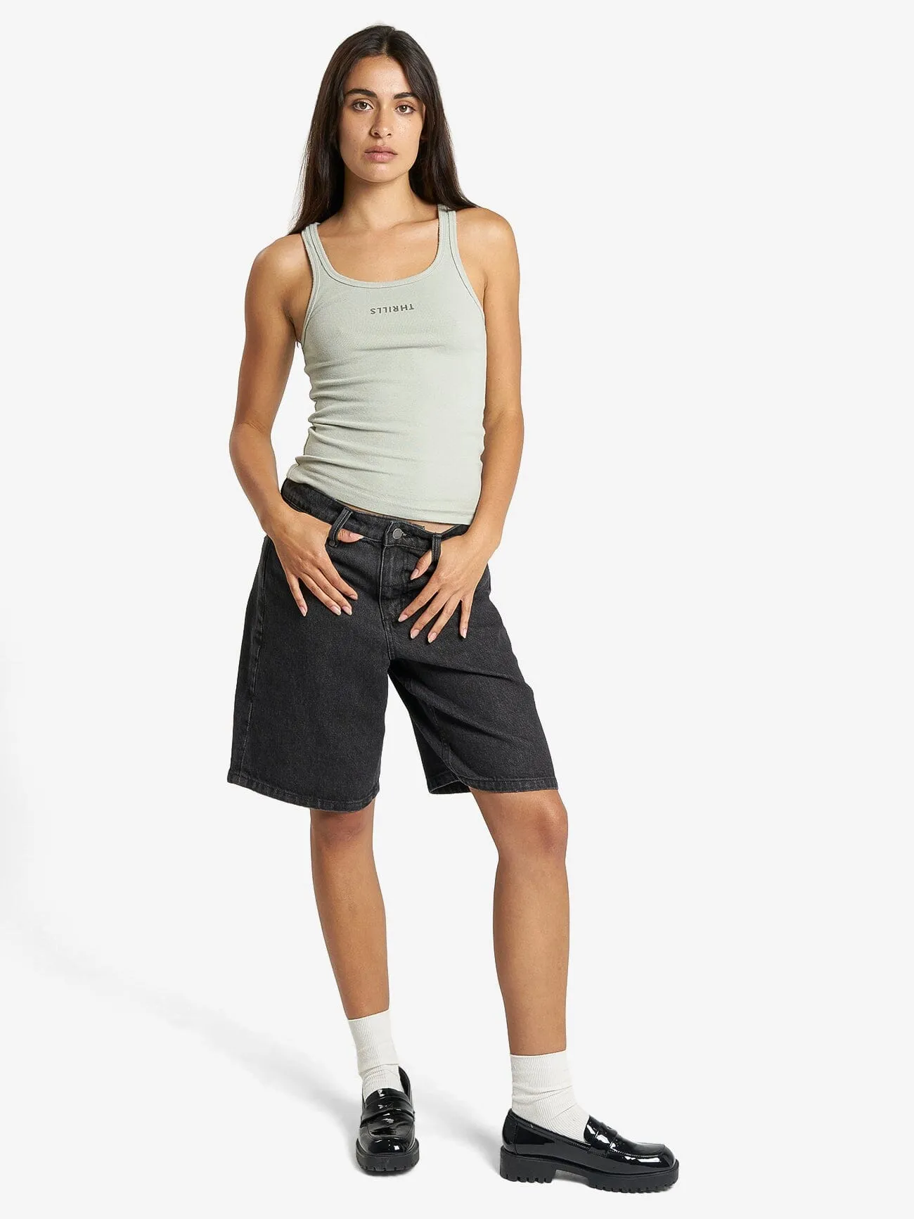 Minimal Thrills Scoop Tank - Sage Grey sold by Thrills product image thumbnail 5