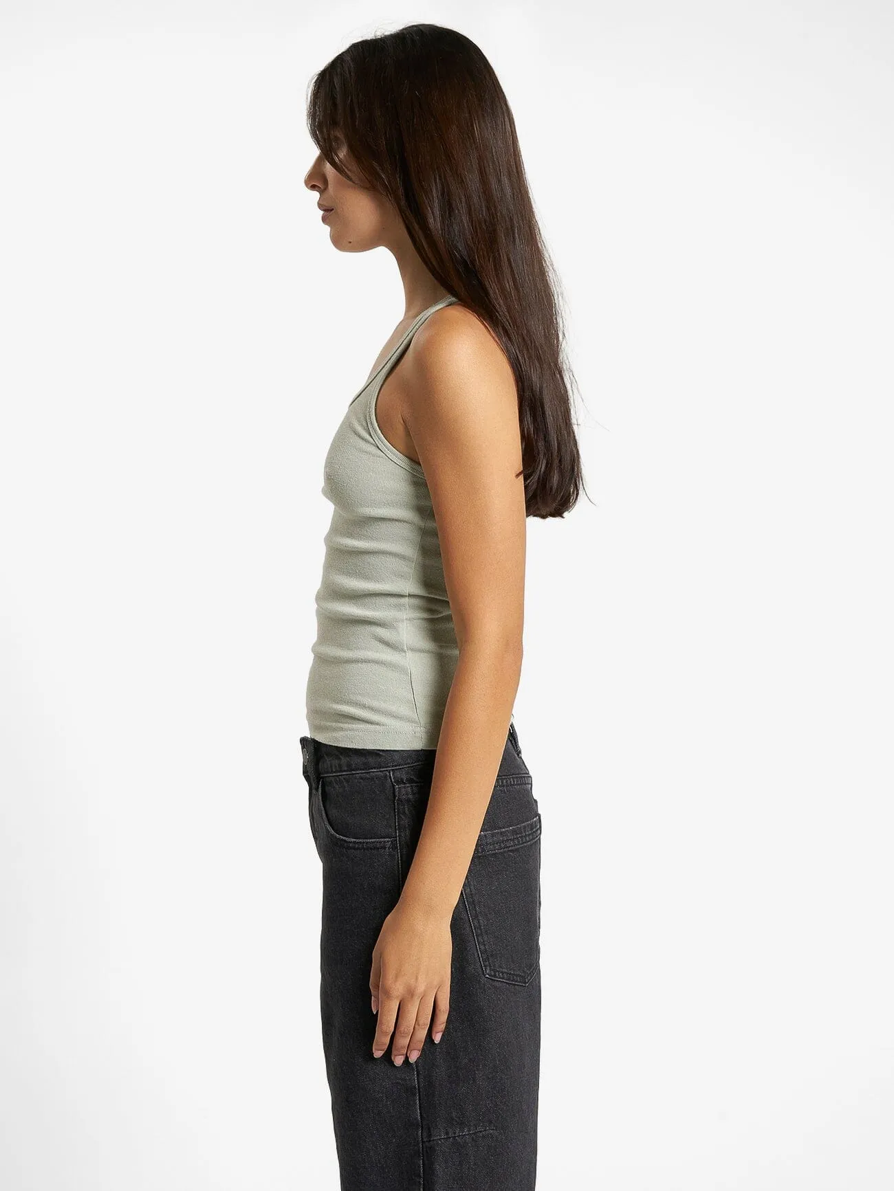 Minimal Thrills Scoop Tank - Sage Grey sold by Thrills product image thumbnail 3