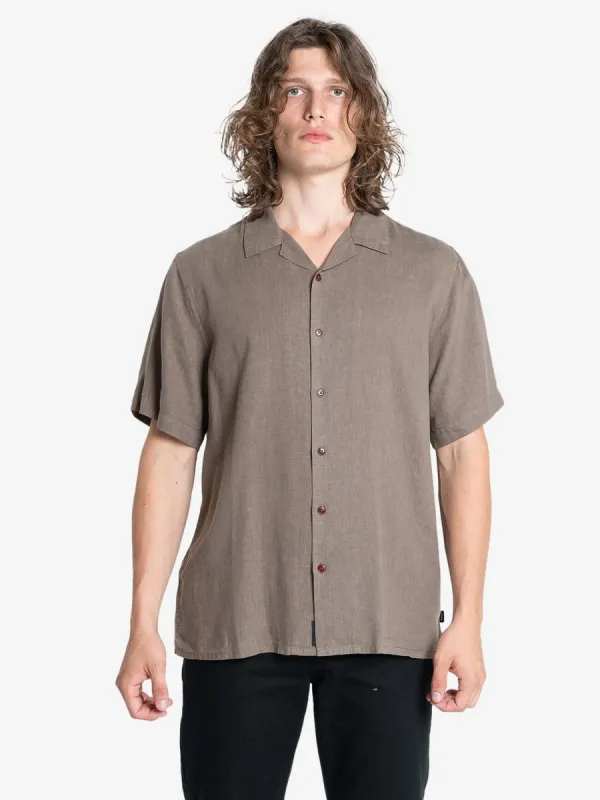 Hemp Minimal Thrills Bowling Shirt - Light Canteen sold by Thrills