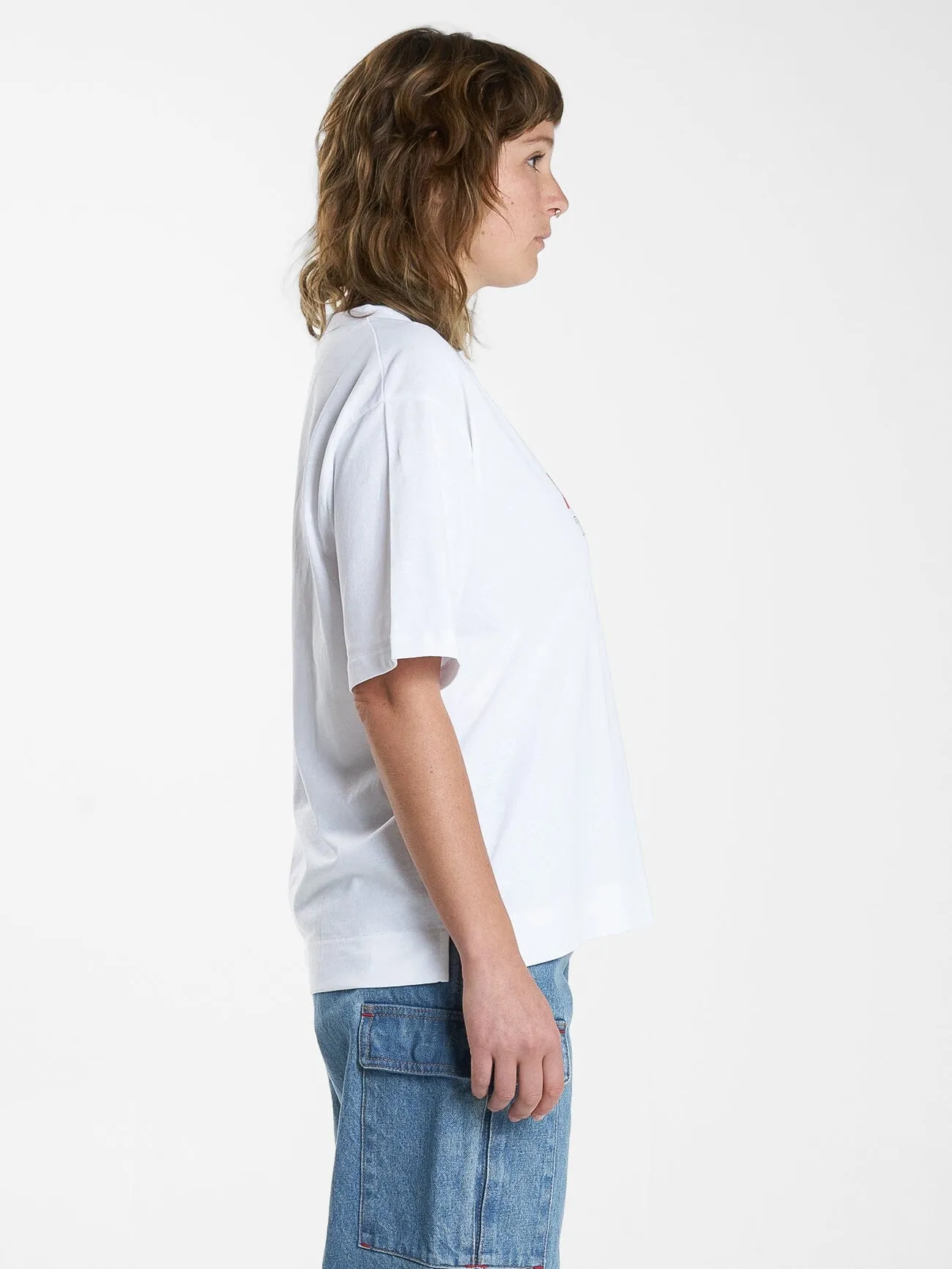 Hard Yakka X Thrills Stacked Box Fit Tee - White sold by Thrills product image thumbnail 5