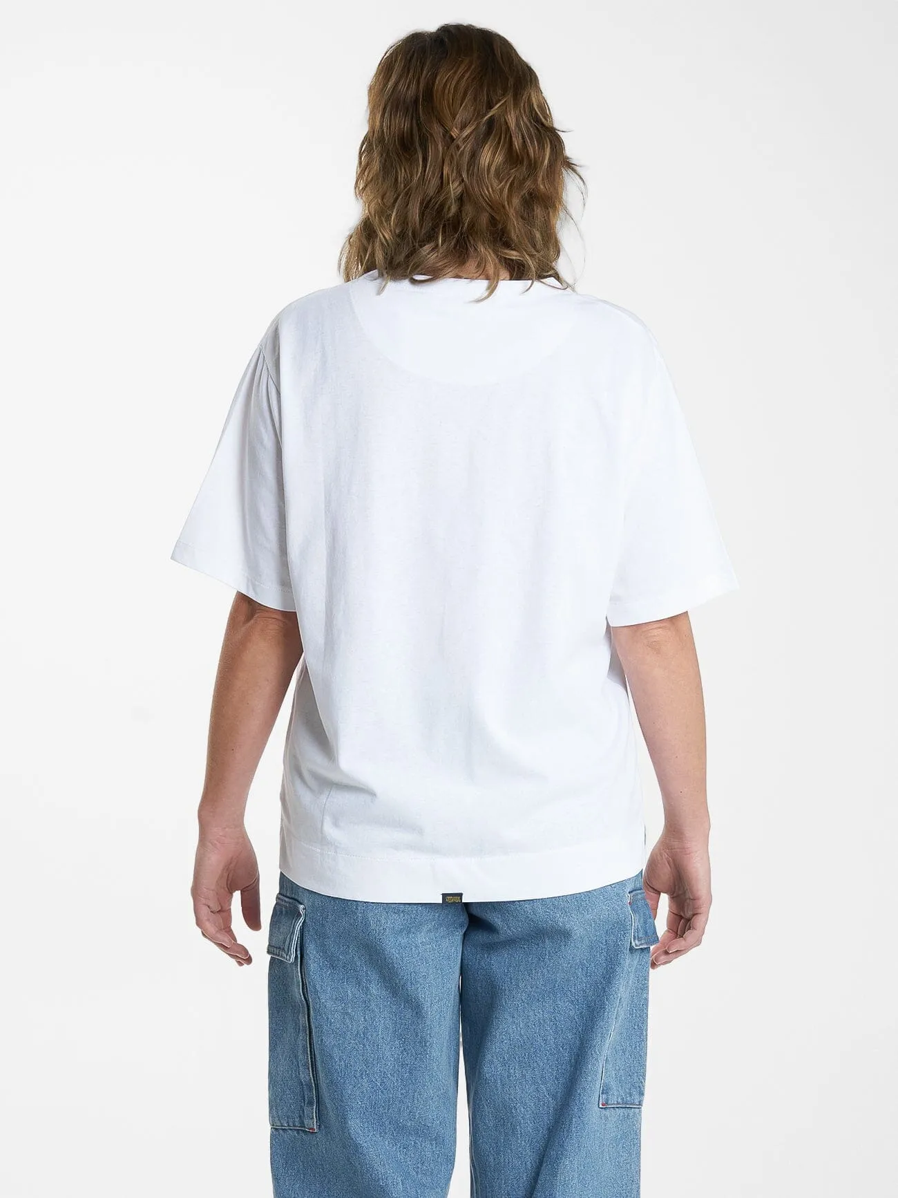 Hard Yakka X Thrills Stacked Box Fit Tee - White sold by Thrills product image thumbnail 2