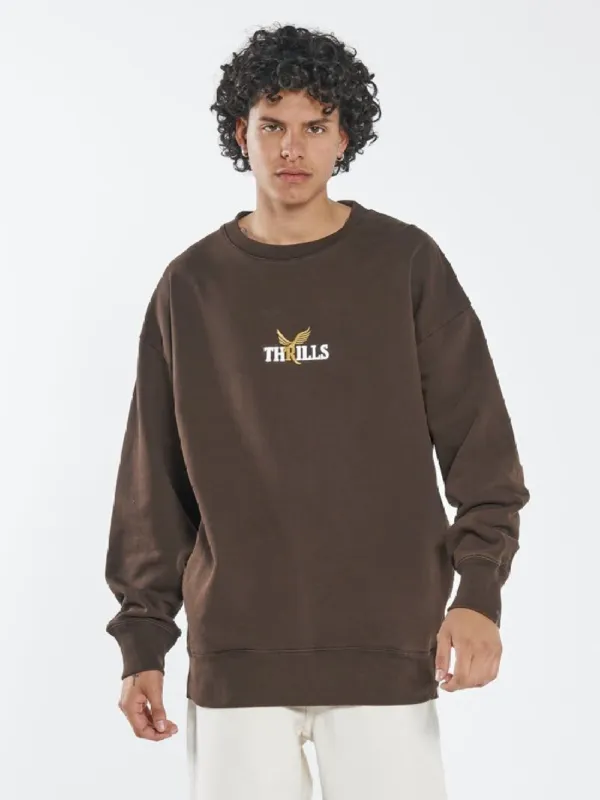 Golden Slouch Crew Neck Fleece - Postal Brown sold by Thrills