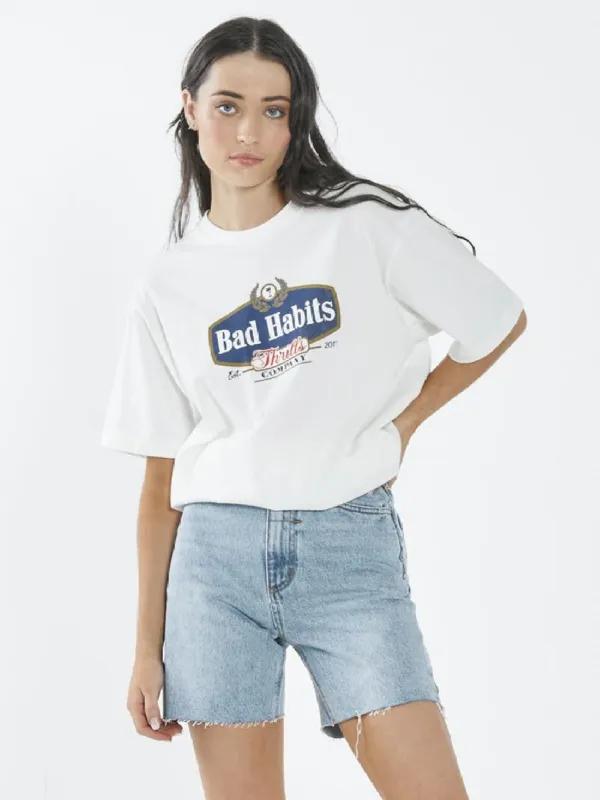 Bad Habits Die Hard Merch Fit Tee - Dirty White sold by Thrills