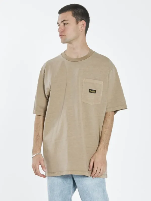 Thrills Union Oversize Fit Pocket Tee - Sand sold by Thrills