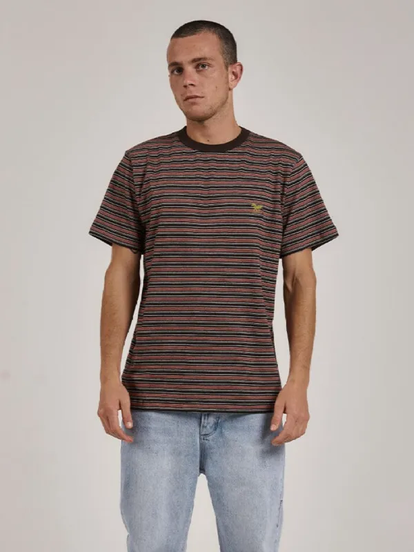 Running Free Stripe Merch Fit Tee - Postal Brown sold by Thrills