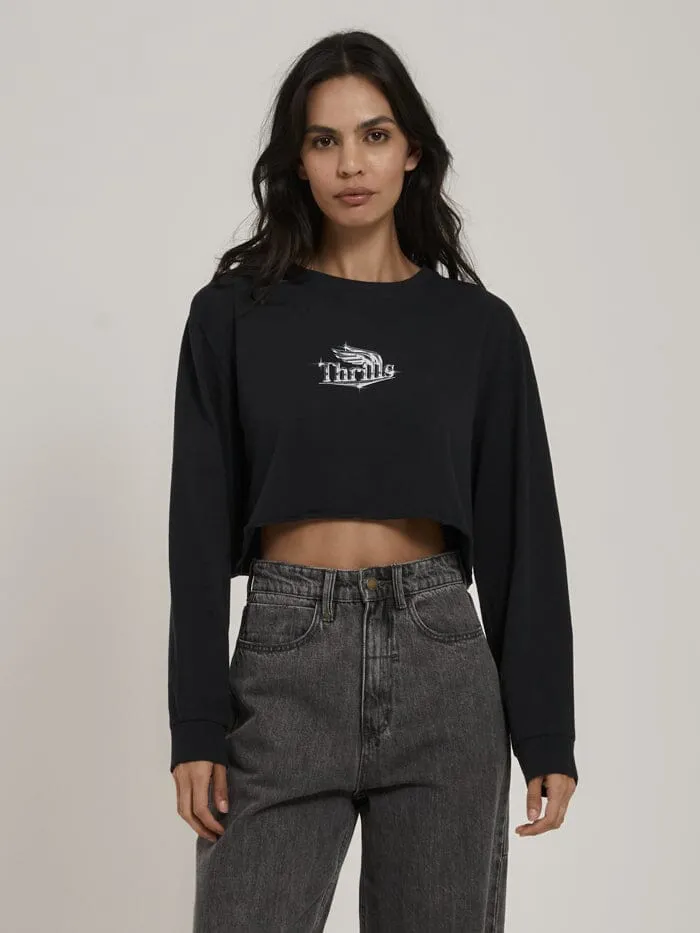 Chrome Smith LS Merch Super Crop Tee - Twilight Black sold by Thrills
