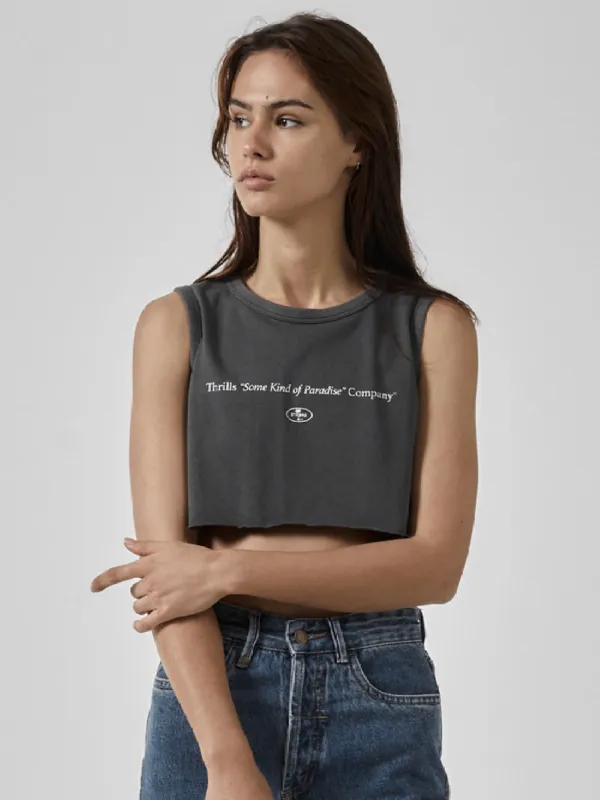 Some Kind Of Paradise Super Crop Tank - Merch Black sold by Thrills